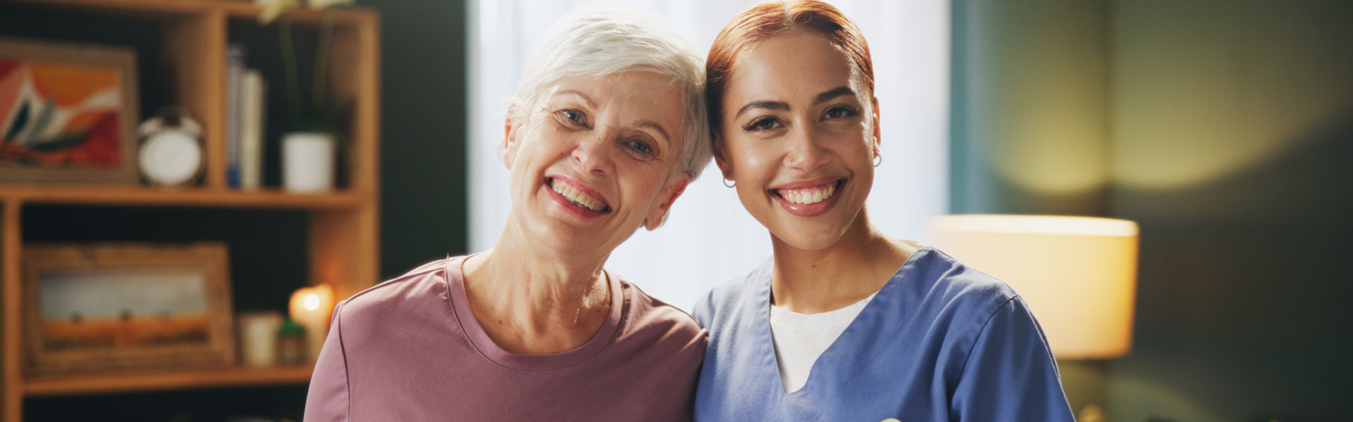 two women smiling